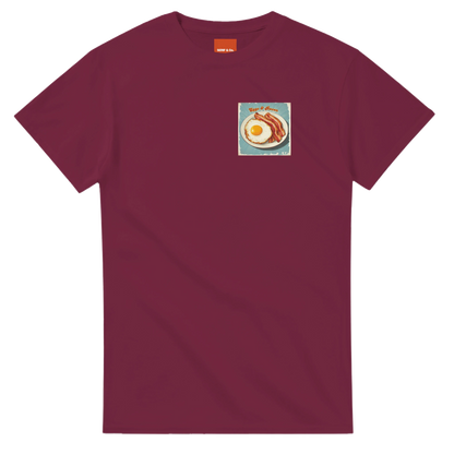 Unisex , retro, vintage,Eggs & Bacon hoodie, sweatshirt and t-shirt in blue, red, green, grey, black, brown, white, and beige – Serif & Co foodie clothing