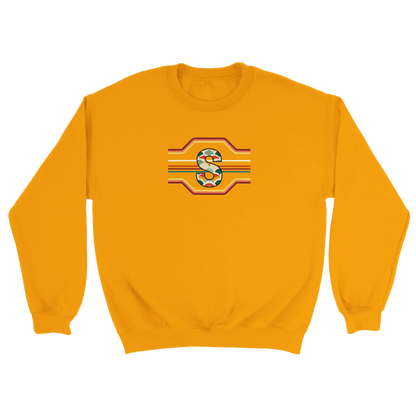 Unisex Retro Monogram hoodie, sweatshirt and t-shirt in blue, red, green, grey, black, brown, white, and beige – Serif & Co personalised retro clothing, 70's Inspired