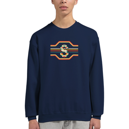 Unisex Retro Monogram hoodie, sweatshirt and t-shirt in blue, red, green, grey, black, brown, white, and beige – Serif & Co personalised retro clothing, 70's Inspired