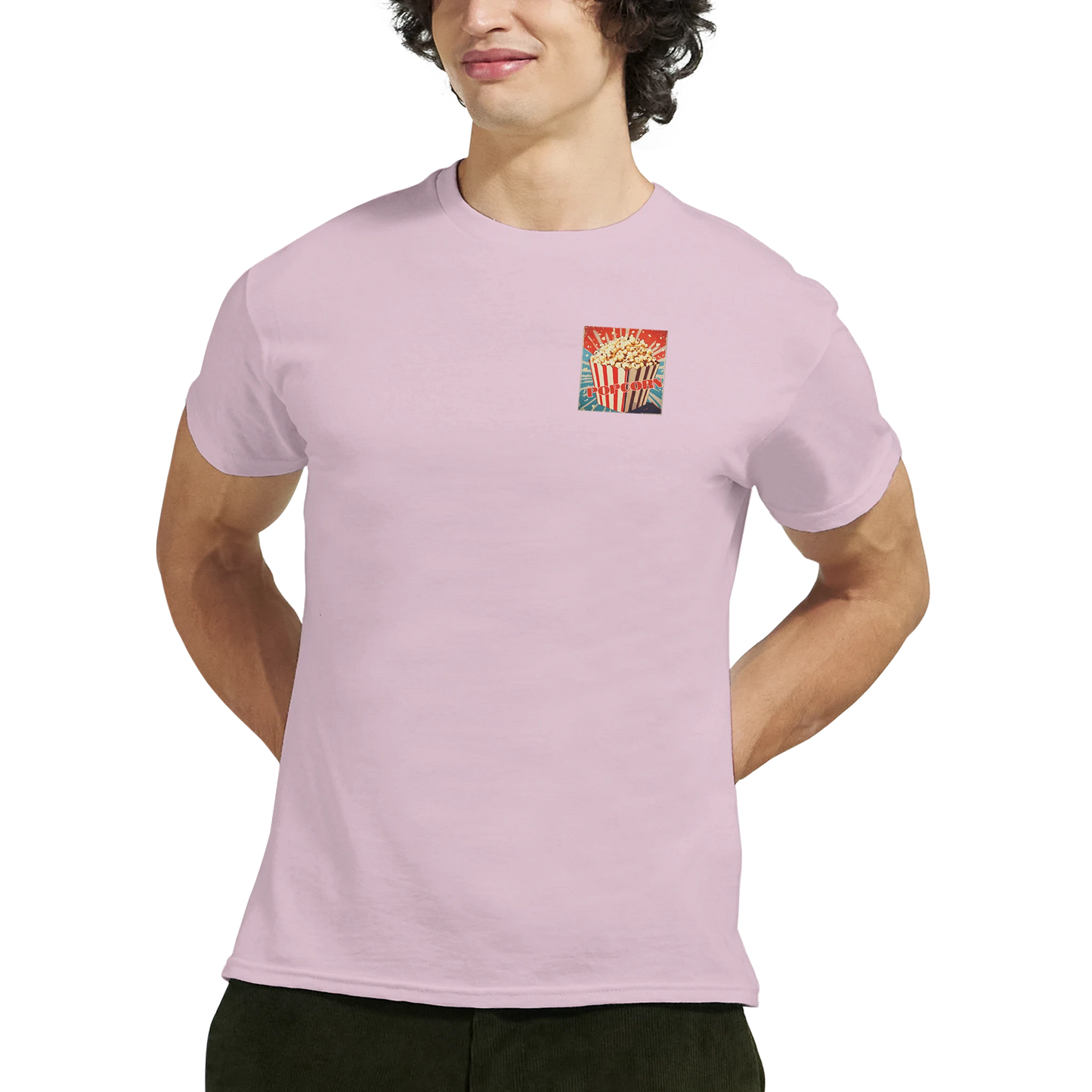 Unisex , retro, Popcorn hoodie, sweatshirt and t-shirt in blue, red, green, grey, black, brown, white, and beige – Serif & Co retro foodie clothing