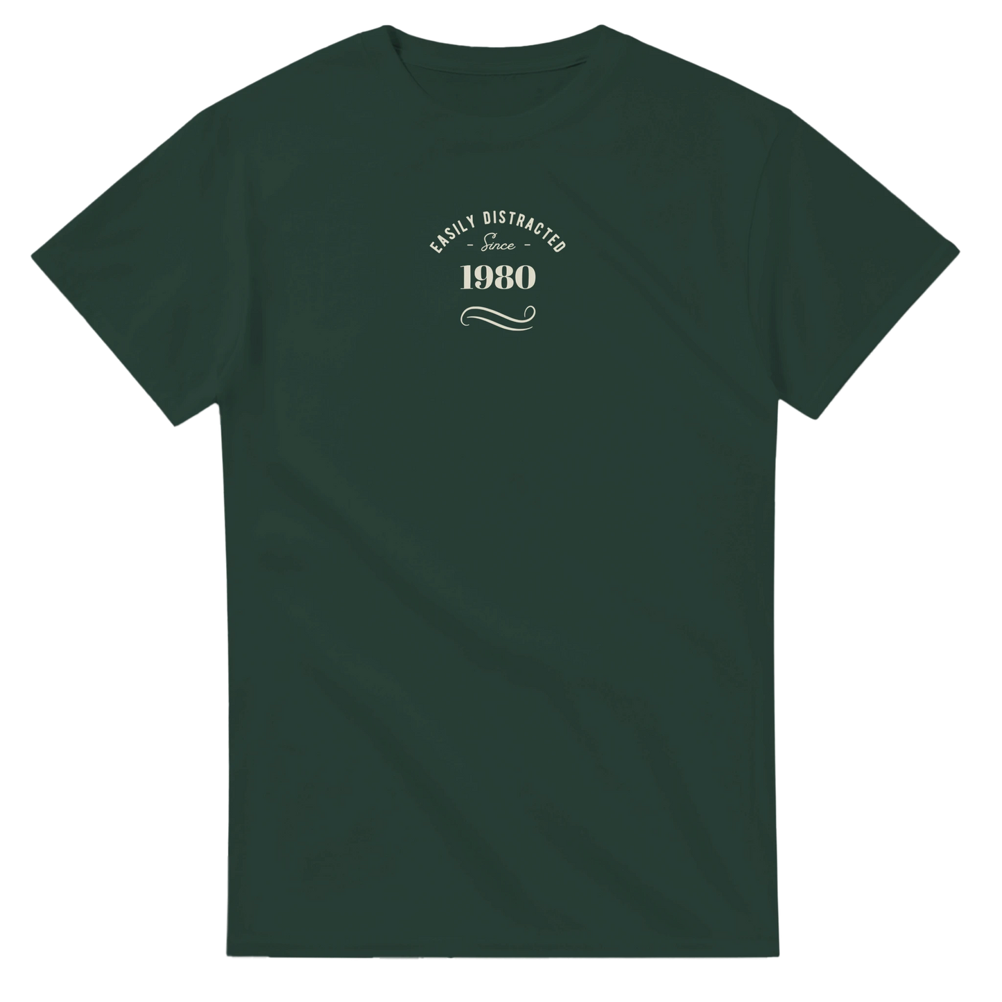 Unisex Easily, Personalise with your year,  Distracted hoodie, sweatshirt and t-shirt in blue, red, green, grey, black, brown, white, and beige – Serif & Co slogan clothing