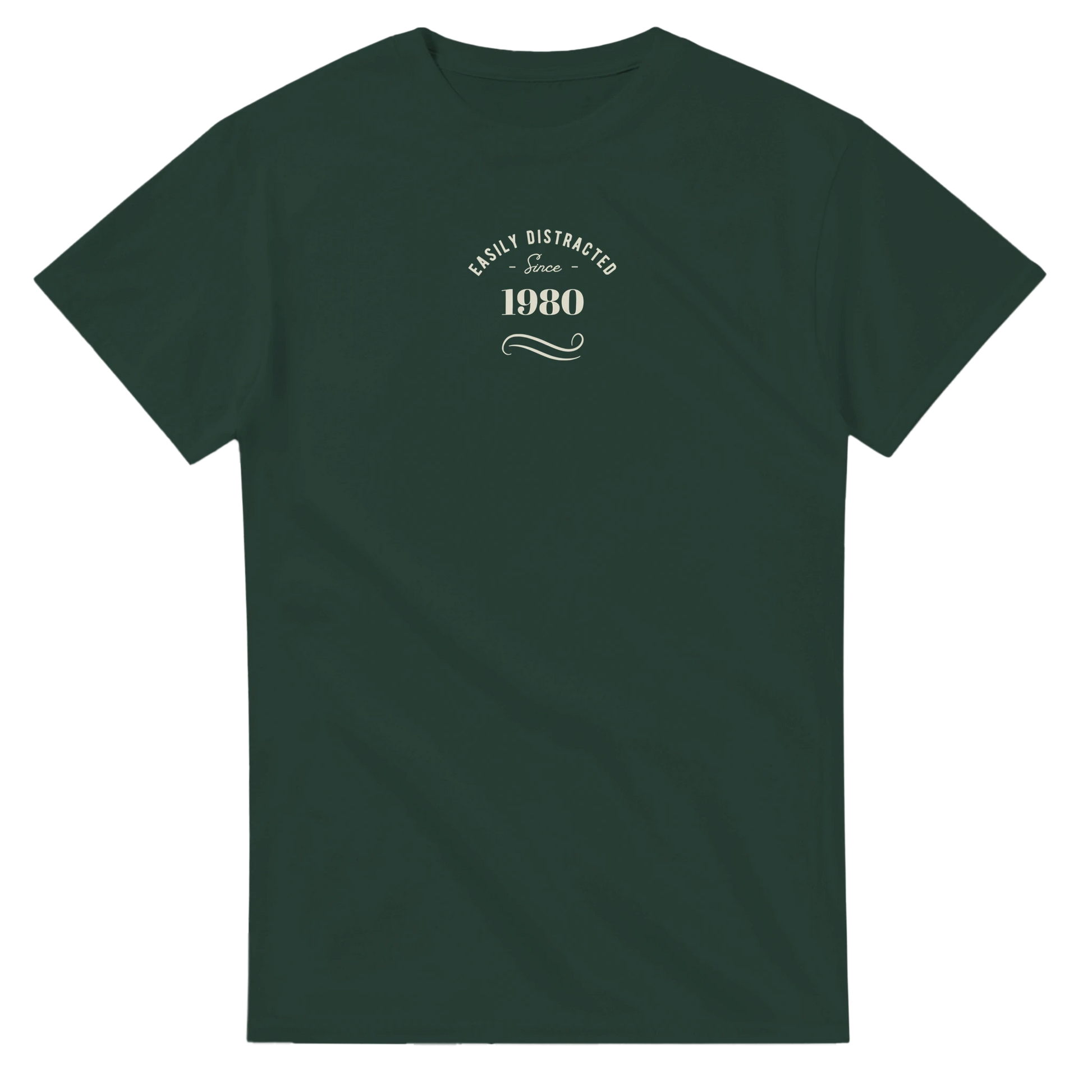 Unisex Easily, Personalise with your year,  Distracted hoodie, sweatshirt and t-shirt in blue, red, green, grey, black, brown, white, and beige – Serif & Co slogan clothing