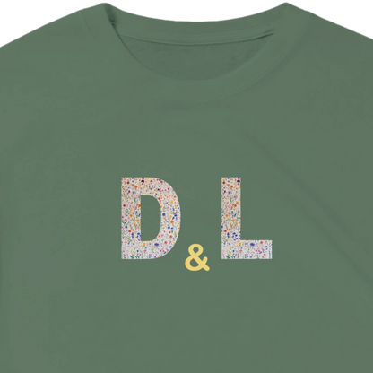 Unisex, personalise, personalised, Couples Wildflower Initials hoodie, sweatshirt and t-shirt in blue, red, green, grey, black, brown, white, and beige – Serif & Co personalised couples clothing