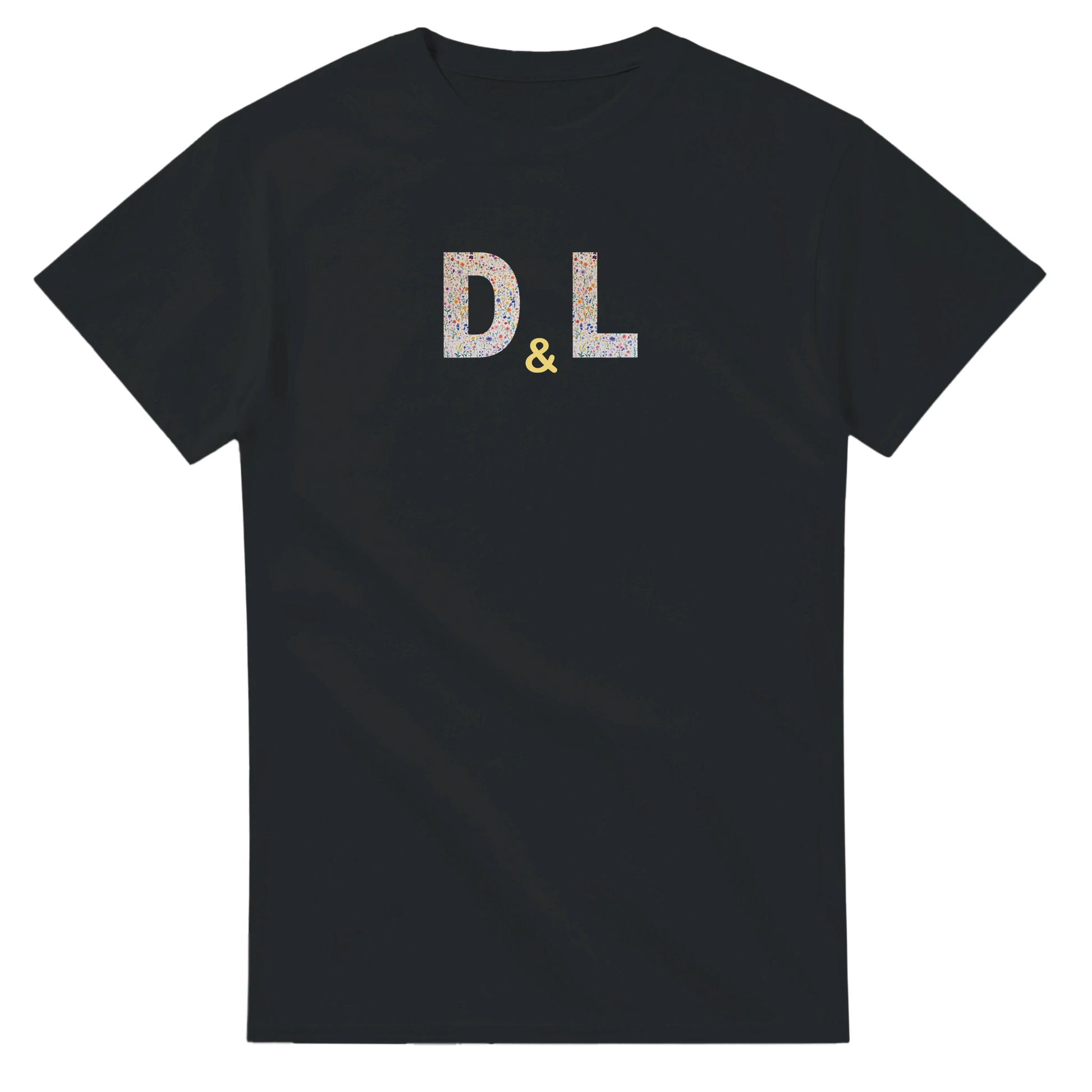 Unisex, personalise, personalised, Couples Wildflower Initials hoodie, sweatshirt and t-shirt in blue, red, green, grey, black, brown, white, and beige – Serif & Co personalised couples clothing