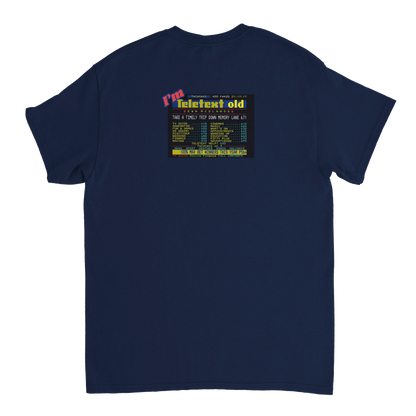 Unisex I;m Teletext Old hoodie, sweatshirt and t-shirt in blue, red, green, grey, black, brown, white, and beige – Serif & Co retro nostalgia clothing