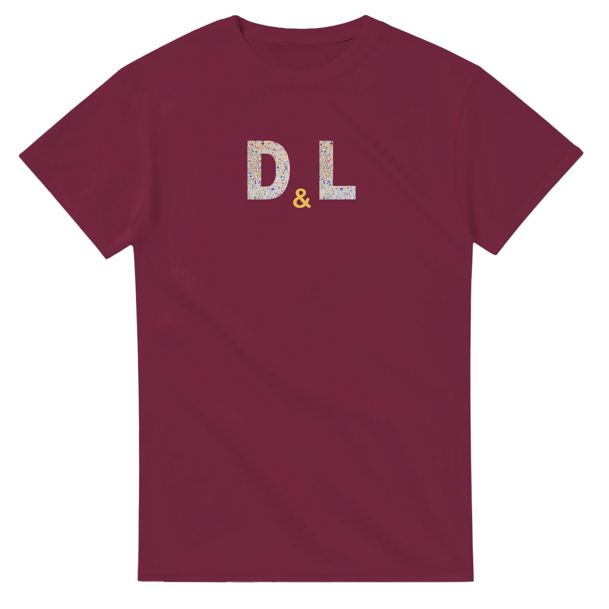 Unisex, personalise, personalised, Couples Wildflower Initials hoodie, sweatshirt and t-shirt in blue, red, green, grey, black, brown, white, and beige – Serif & Co personalised couples clothing