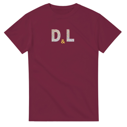 Unisex, personalise, personalised, Couples Wildflower Initials hoodie, sweatshirt and t-shirt in blue, red, green, grey, black, brown, white, and beige – Serif & Co personalised couples clothing