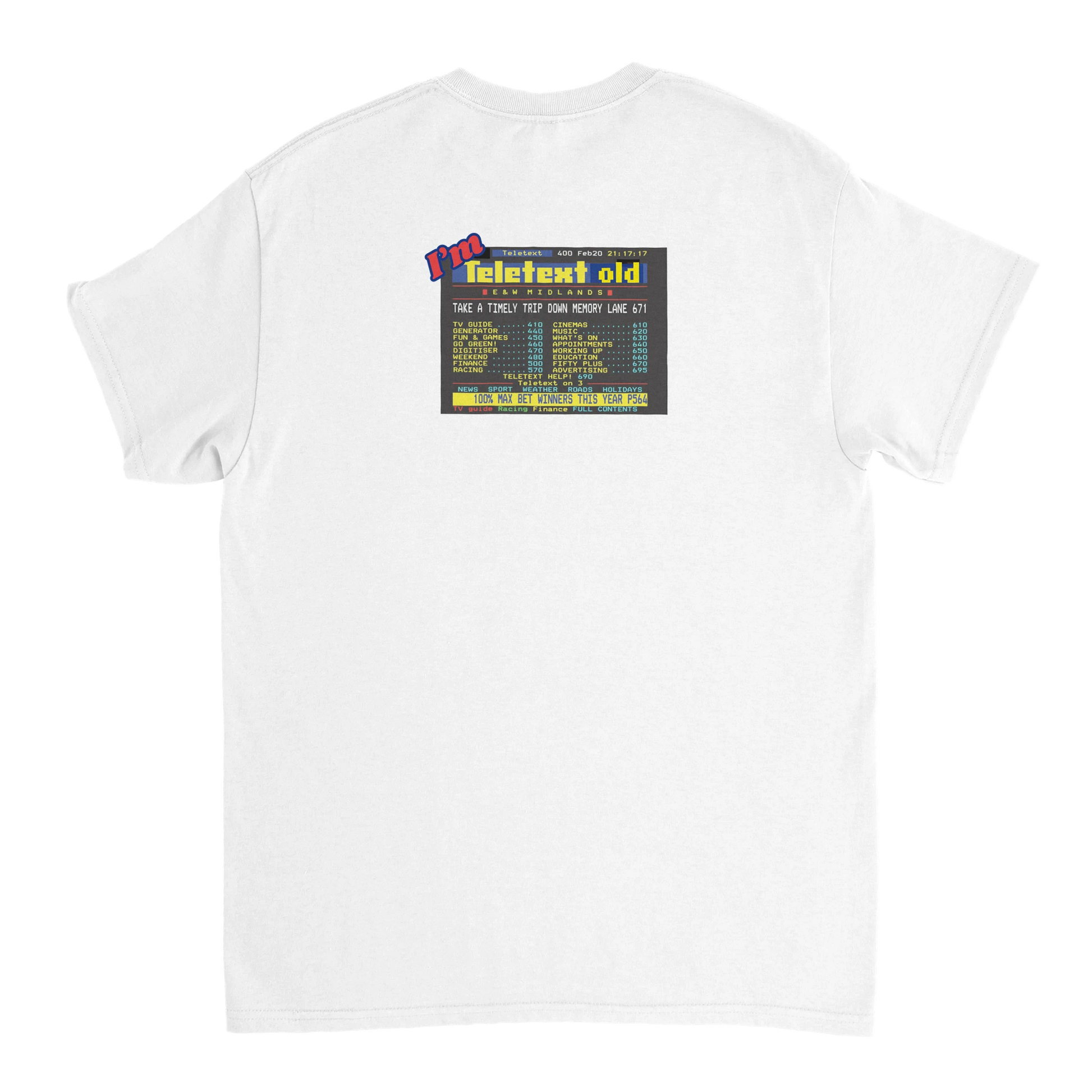 Unisex I;m Teletext Old hoodie, sweatshirt and t-shirt in blue, red, green, grey, black, brown, white, and beige – Serif & Co retro nostalgia clothing