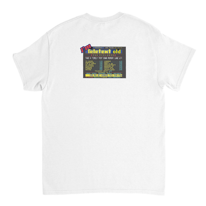 Unisex I;m Teletext Old hoodie, sweatshirt and t-shirt in blue, red, green, grey, black, brown, white, and beige – Serif & Co retro nostalgia clothing