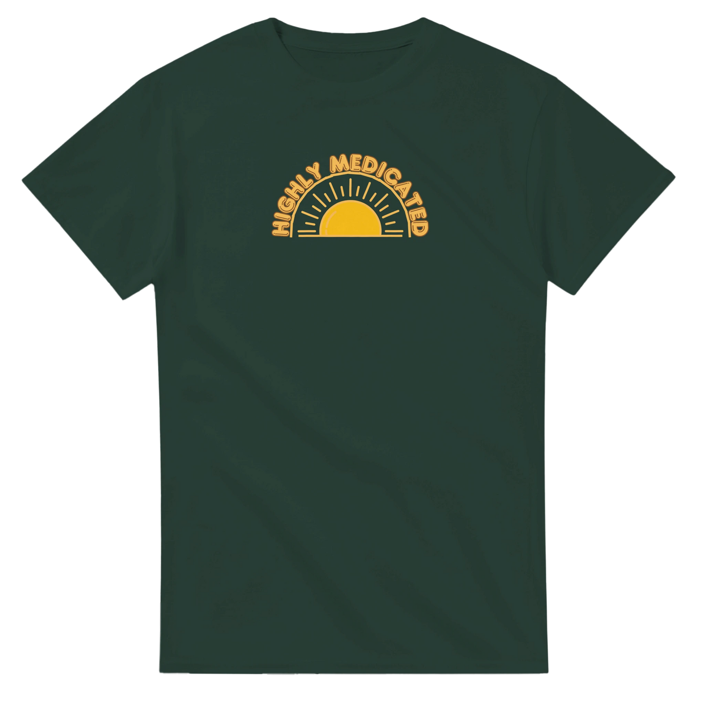 Unisex Highly Medicated hoodie, sweatshirt and t-shirt in blue, red, green, grey, black, brown, white, and beige – Serif & Co slogan clothing