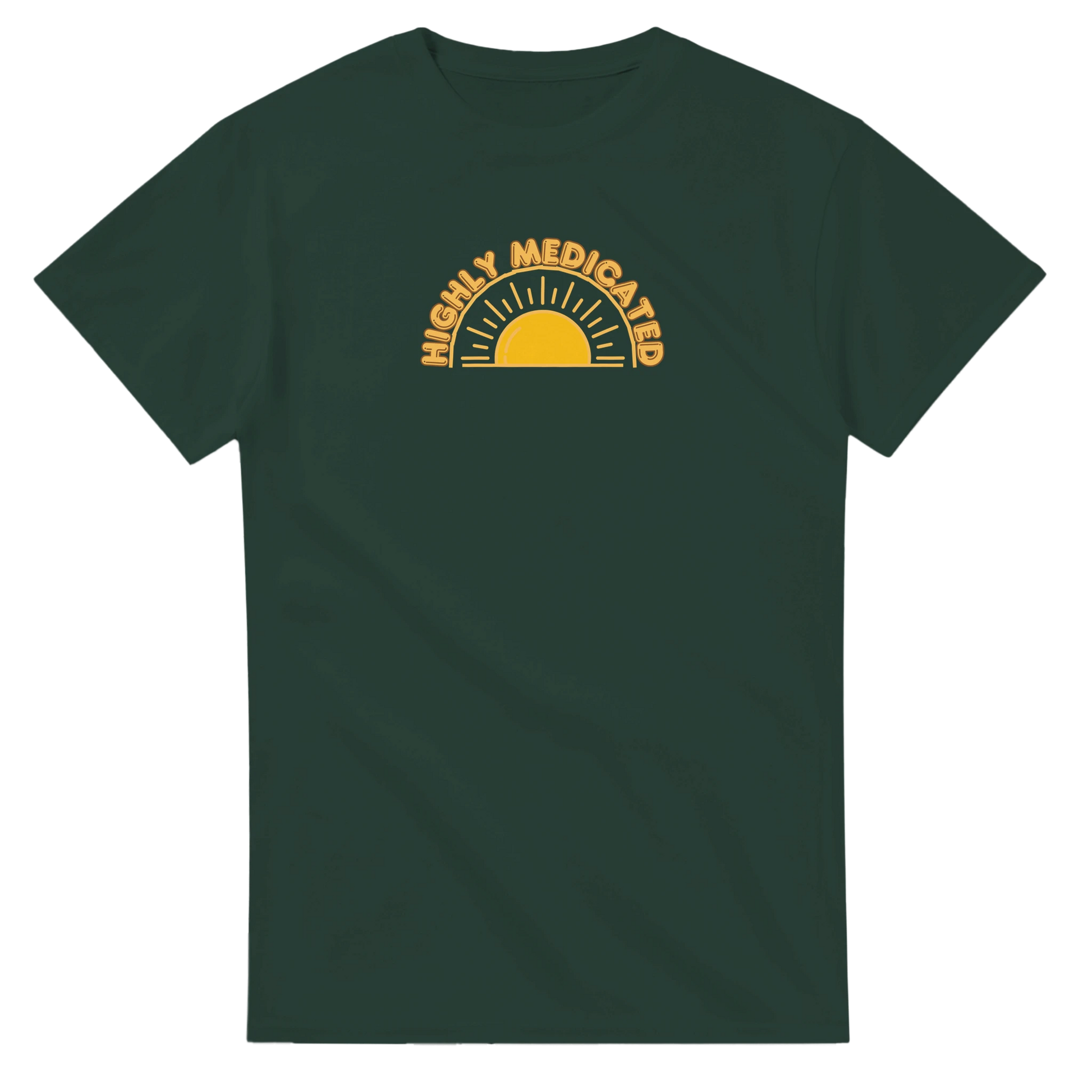 Unisex Highly Medicated hoodie, sweatshirt and t-shirt in blue, red, green, grey, black, brown, white, and beige – Serif & Co slogan clothing