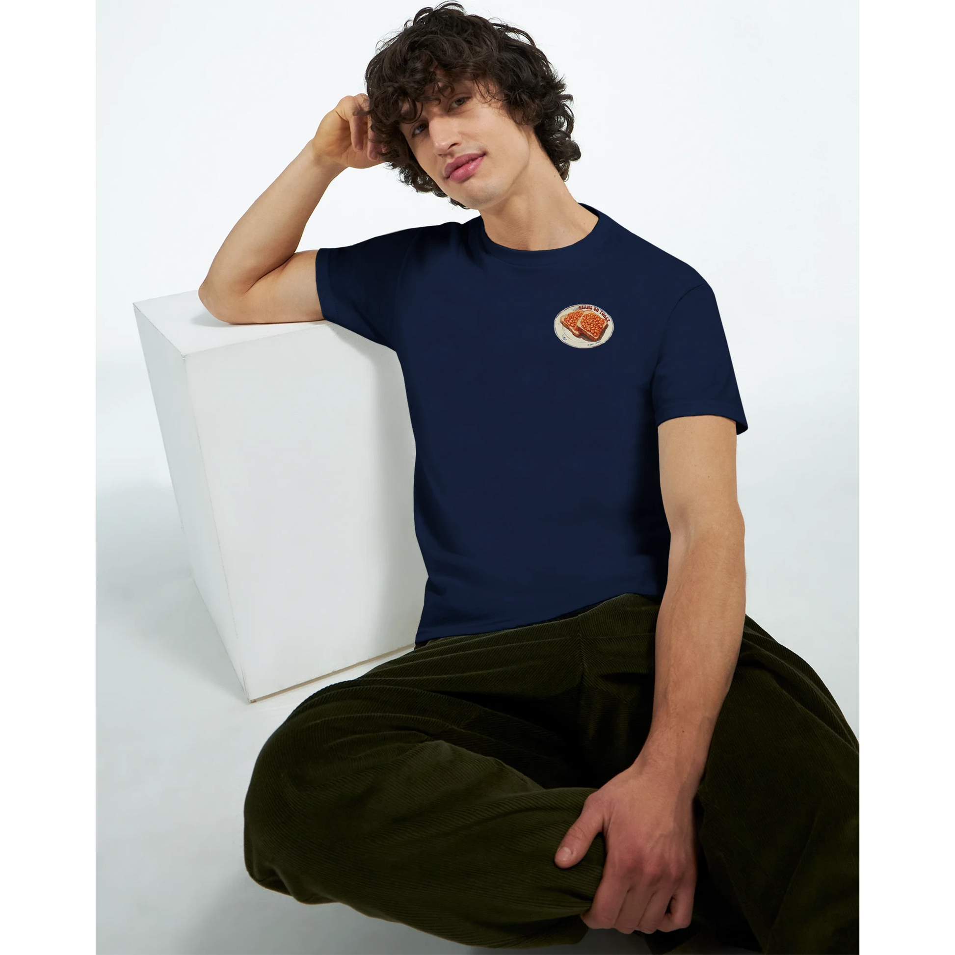 Unisex, retro, vintage style Beans hoodie, sweatshirt and t-shirt in blue, red, green, grey, black, brown, white, and beige – Serif & Co foodie clothing