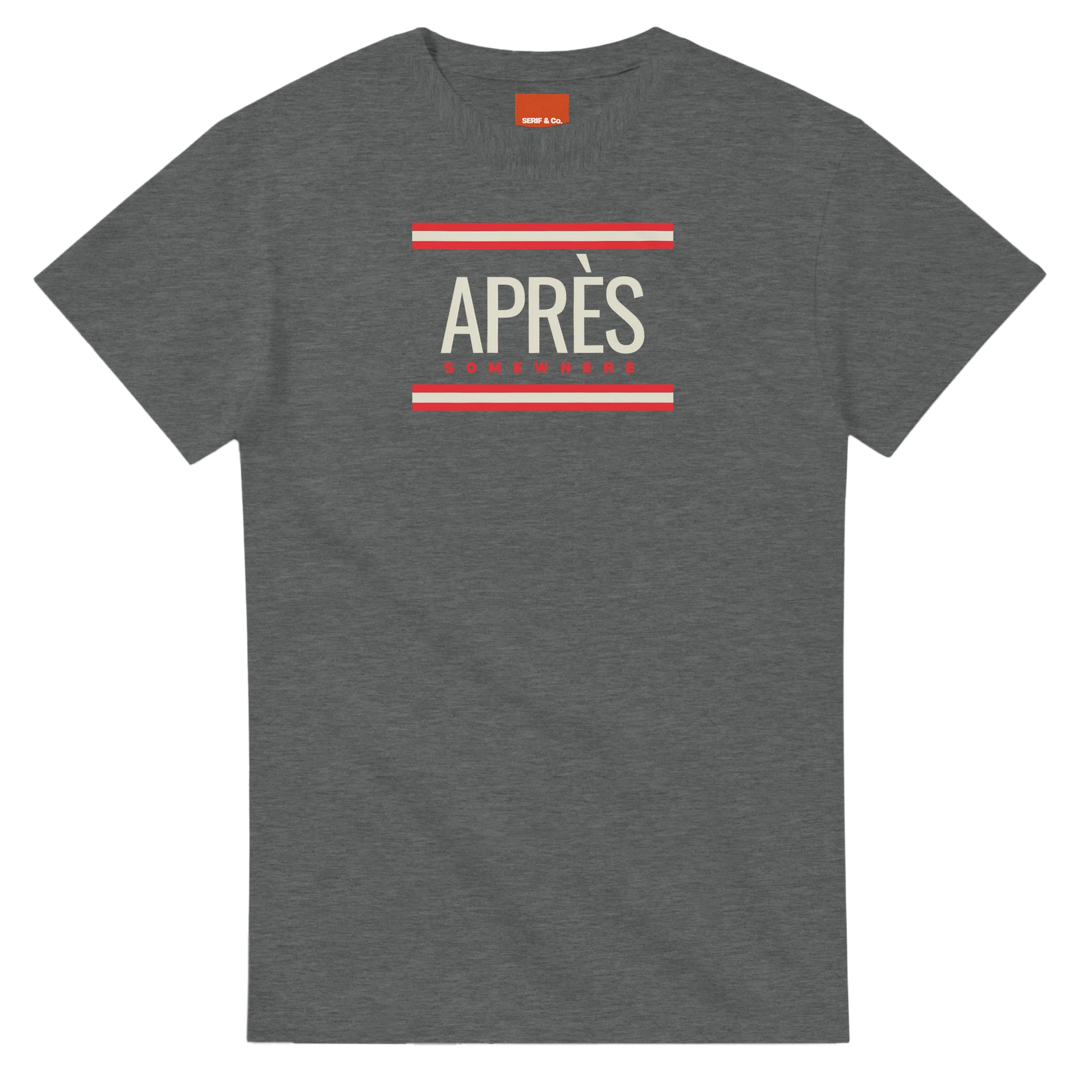 Unisex Après Somewhere hoodie, sweatshirt and t-shirt in blue, red, green, grey, black, brown, white, and beige – Serif & Co après ski clothing