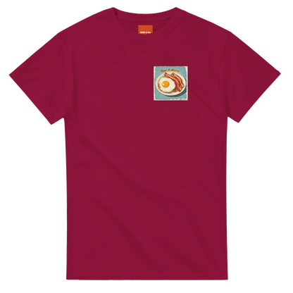 Unisex , retro, vintage,Eggs & Bacon hoodie, sweatshirt and t-shirt in blue, red, green, grey, black, brown, white, and beige – Serif & Co foodie clothing