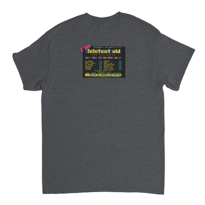 Unisex I;m Teletext Old hoodie, sweatshirt and t-shirt in blue, red, green, grey, black, brown, white, and beige – Serif & Co retro nostalgia clothing