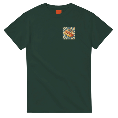 Unisex, retro, vintage style Hotdog hoodie, sweatshirt and t-shirt in blue, red, green, grey, black, brown, white, and beige – Serif & Co foodie clothing