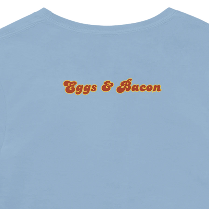 Unisex , retro, vintage,Eggs & Bacon hoodie, sweatshirt and t-shirt in blue, red, green, grey, black, brown, white, and beige – Serif & Co foodie clothing