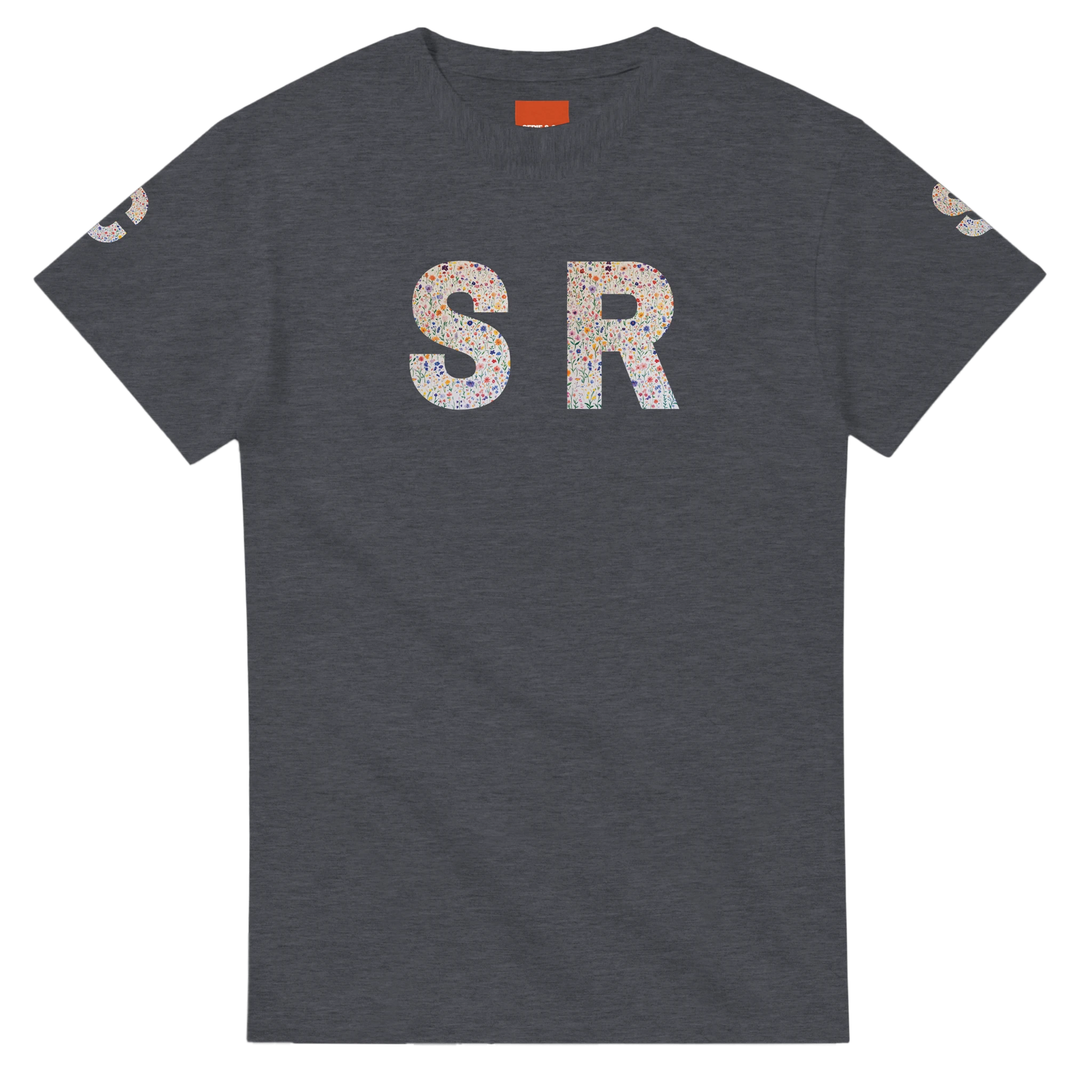 Unisex Wildflower Initials hoodie, personalised, personalise,, sweatshirt and t-shirt in blue, red, green, grey, black, brown, white, and beige – Serif & Co personalised wildflower clothing