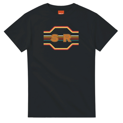 Unisex Retro Monogram hoodie, sweatshirt and t-shirt in blue, red, green, grey, black, brown, white, and beige – Serif & Co personalised retro clothing, 70's Inspired