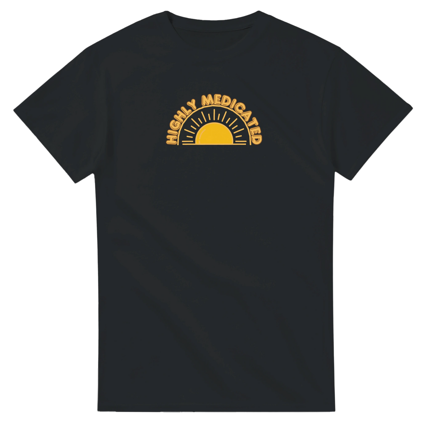 Unisex Highly Medicated hoodie, sweatshirt and t-shirt in blue, red, green, grey, black, brown, white, and beige – Serif & Co slogan clothing