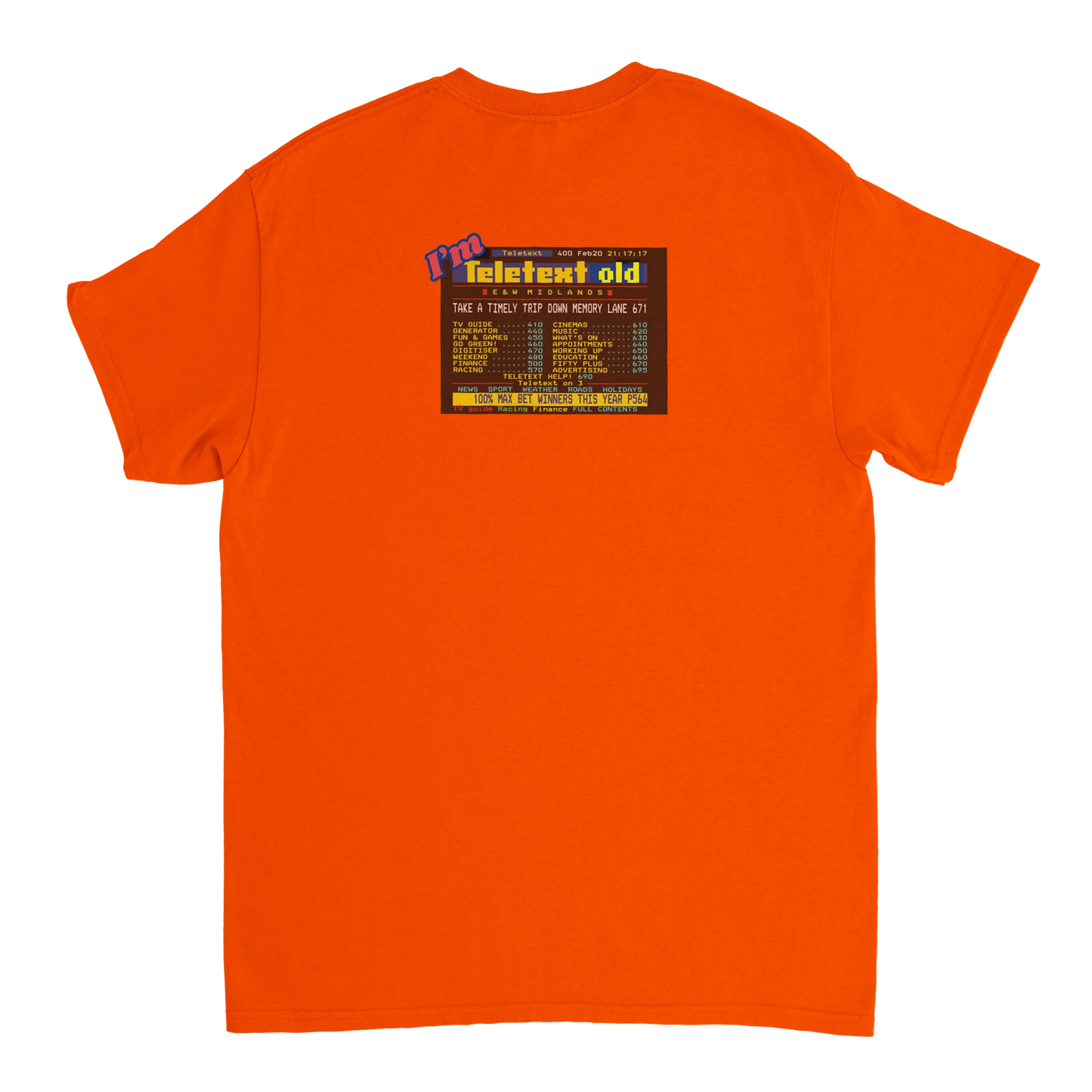 Unisex I;m Teletext Old hoodie, sweatshirt and t-shirt in blue, red, green, grey, black, brown, white, and beige – Serif & Co retro nostalgia clothing