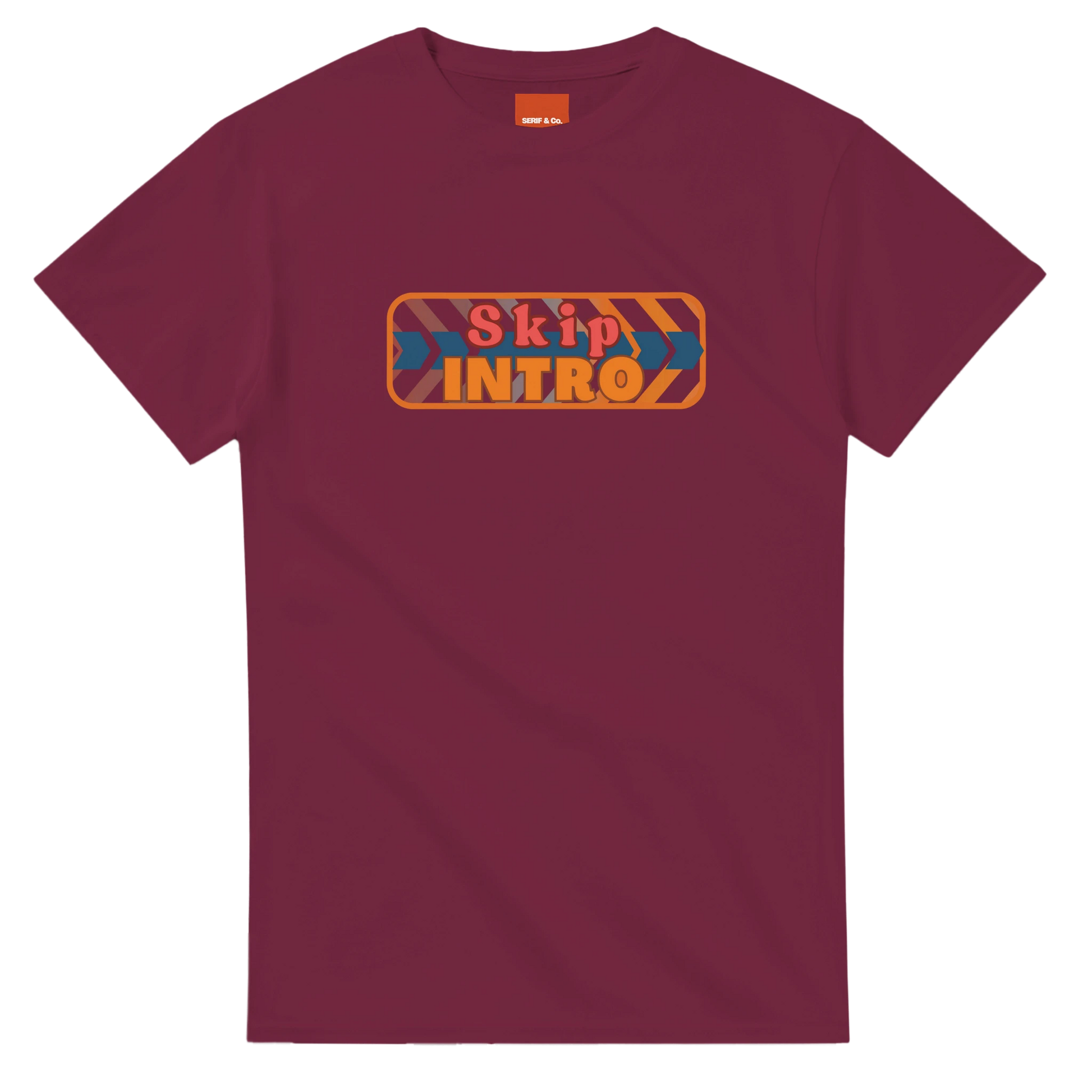 Unisex Skip Intro hoodie, sweatshirt and t-shirt in blue, red, green, grey, black, brown, white, and beige – Serif & Co slogan clothing