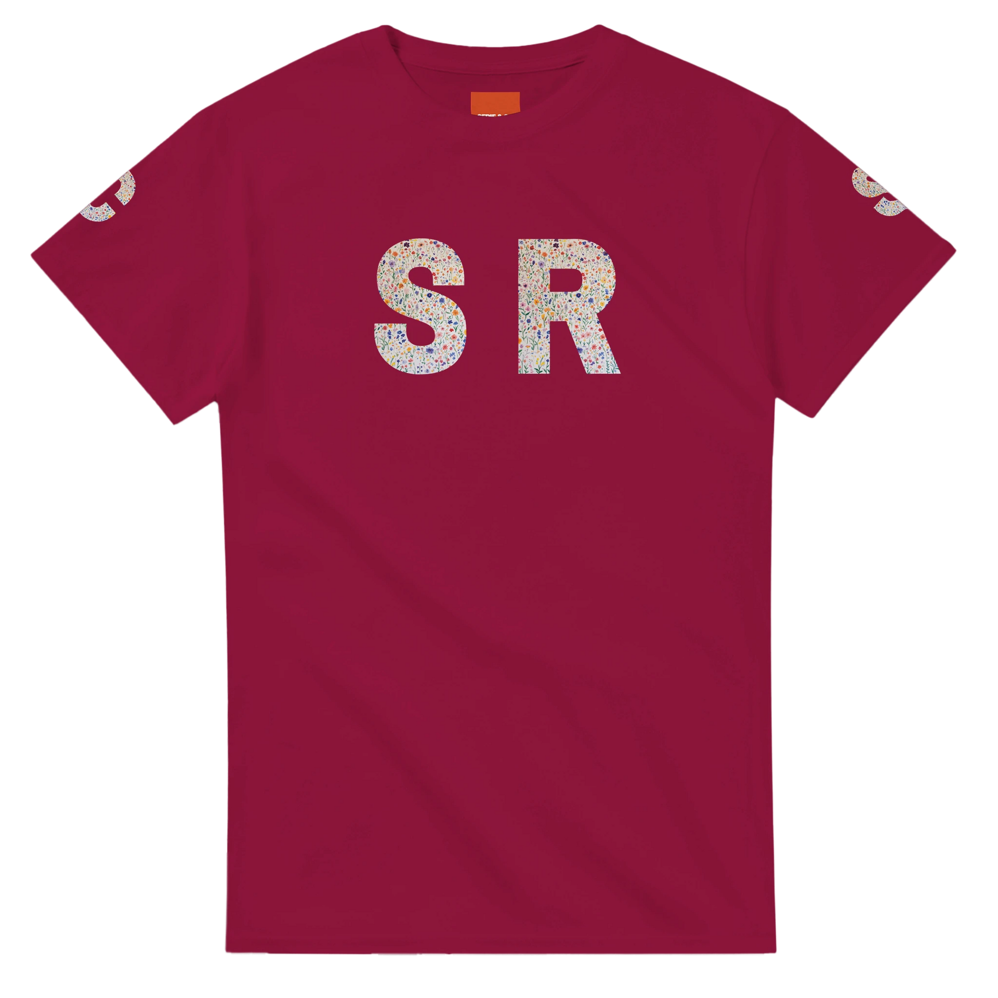 Unisex Wildflower Initials hoodie, personalised, personalise,, sweatshirt and t-shirt in blue, red, green, grey, black, brown, white, and beige – Serif & Co personalised wildflower clothing