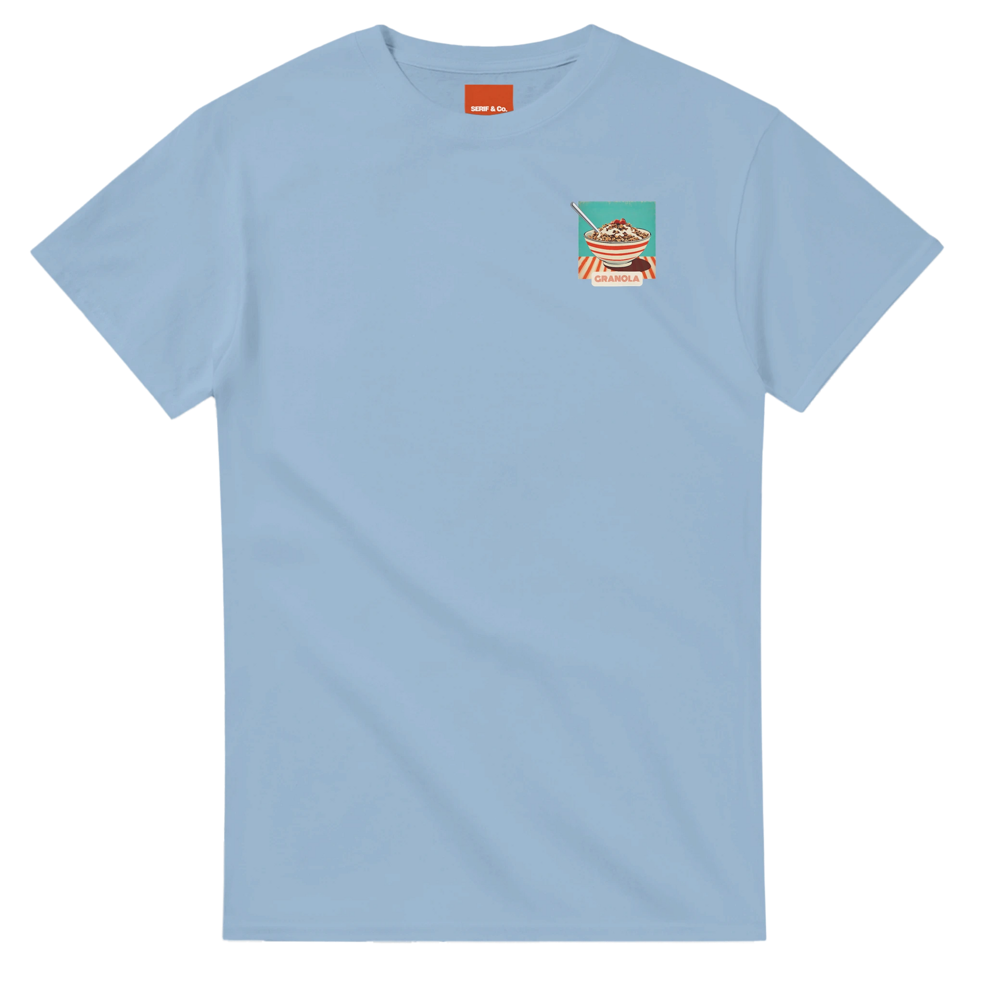 Unisex , retro, vintage,Granola hoodie, sweatshirt and t-shirt in blue, red, green, grey, black, brown, white, and beige – Serif & Co foodie slogan clothing