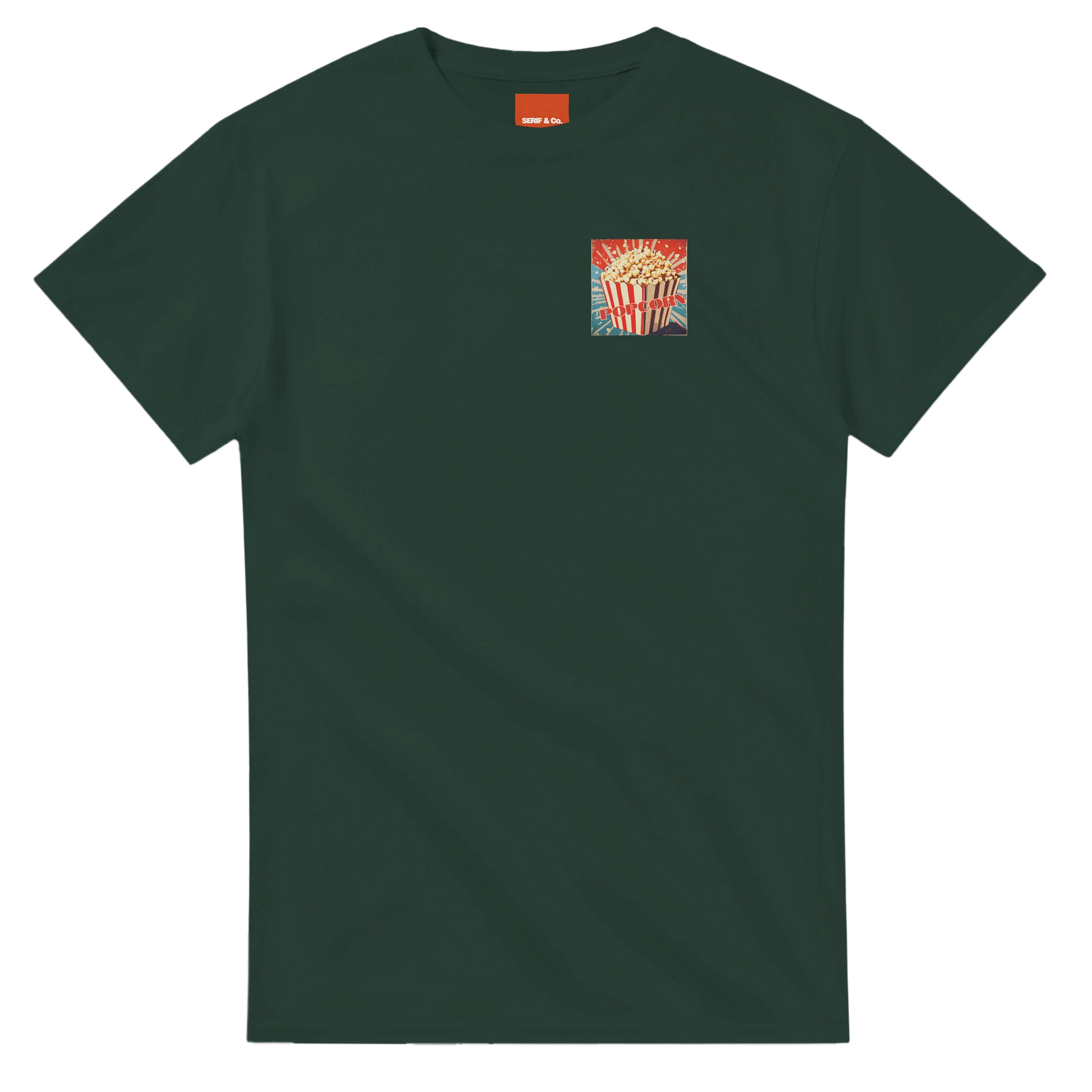 Unisex , retro, Popcorn hoodie, sweatshirt and t-shirt in blue, red, green, grey, black, brown, white, and beige – Serif & Co retro foodie clothing