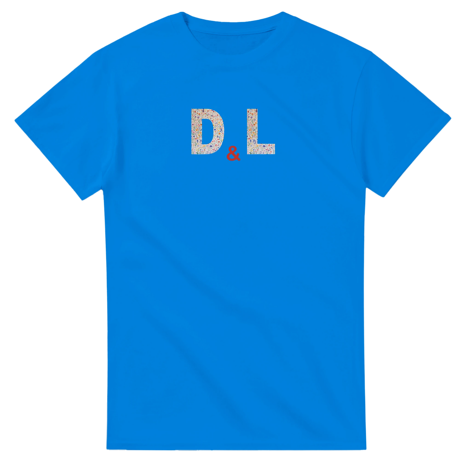 Unisex, personalise, personalised, Couples Wildflower Initials hoodie, sweatshirt and t-shirt in blue, red, green, grey, black, brown, white, and beige – Serif & Co personalised couples clothing