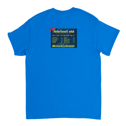 Unisex I;m Teletext Old hoodie, sweatshirt and t-shirt in blue, red, green, grey, black, brown, white, and beige – Serif & Co retro nostalgia clothing