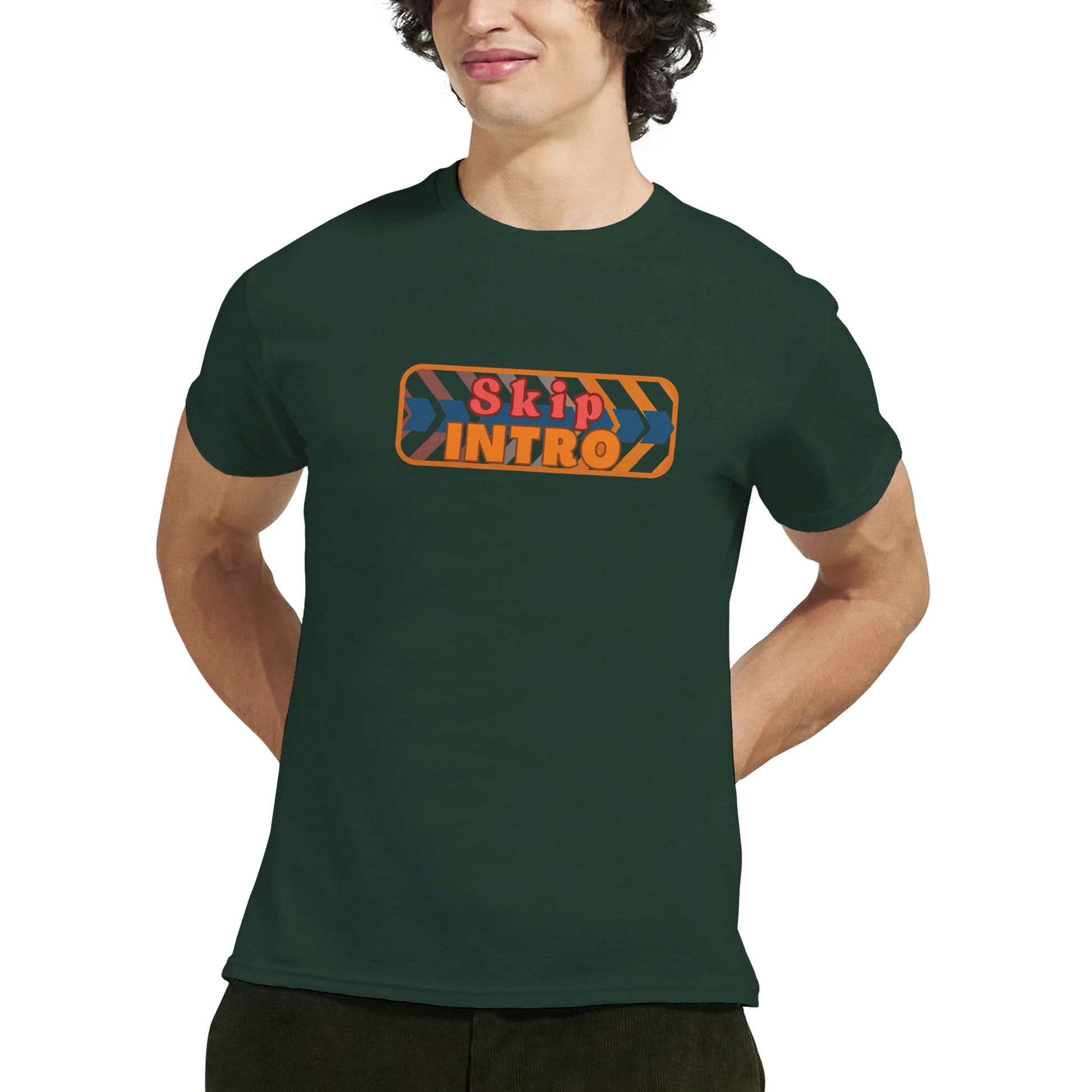 Unisex Skip Intro hoodie, sweatshirt and t-shirt in blue, red, green, grey, black, brown, white, and beige – Serif & Co slogan clothing