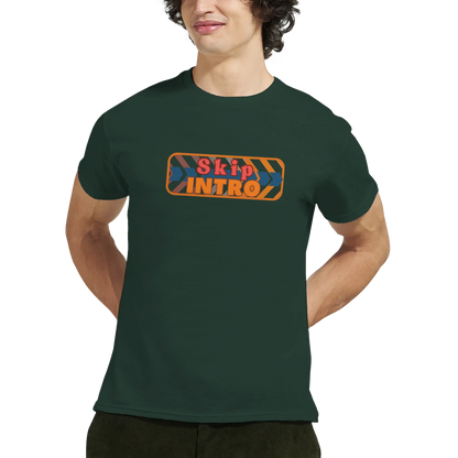 Unisex Skip Intro hoodie, sweatshirt and t-shirt in blue, red, green, grey, black, brown, white, and beige – Serif & Co slogan clothing