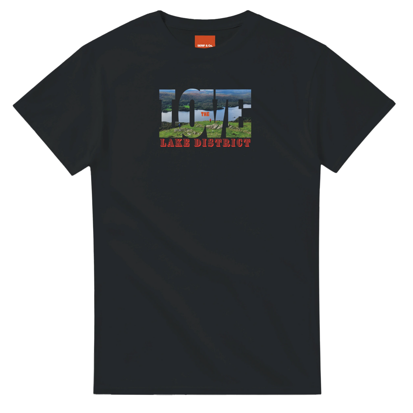 Unisex Love the Lake District hoodie, sweatshirt and t-shirt in blue, red, green, grey, black, brown, white, and beige – Serif & Co Lake District clothing