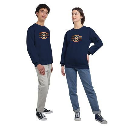 Unisex Retro Monogram hoodie, sweatshirt and t-shirt in blue, red, green, grey, black, brown, white, and beige – Serif & Co personalised retro clothing, 70's Inspired