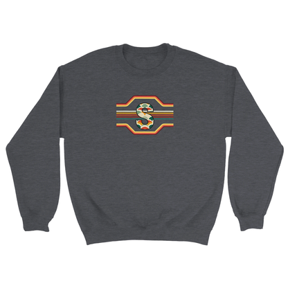 Unisex Retro Monogram hoodie, sweatshirt and t-shirt in blue, red, green, grey, black, brown, white, and beige – Serif & Co personalised retro clothing, 70's Inspired