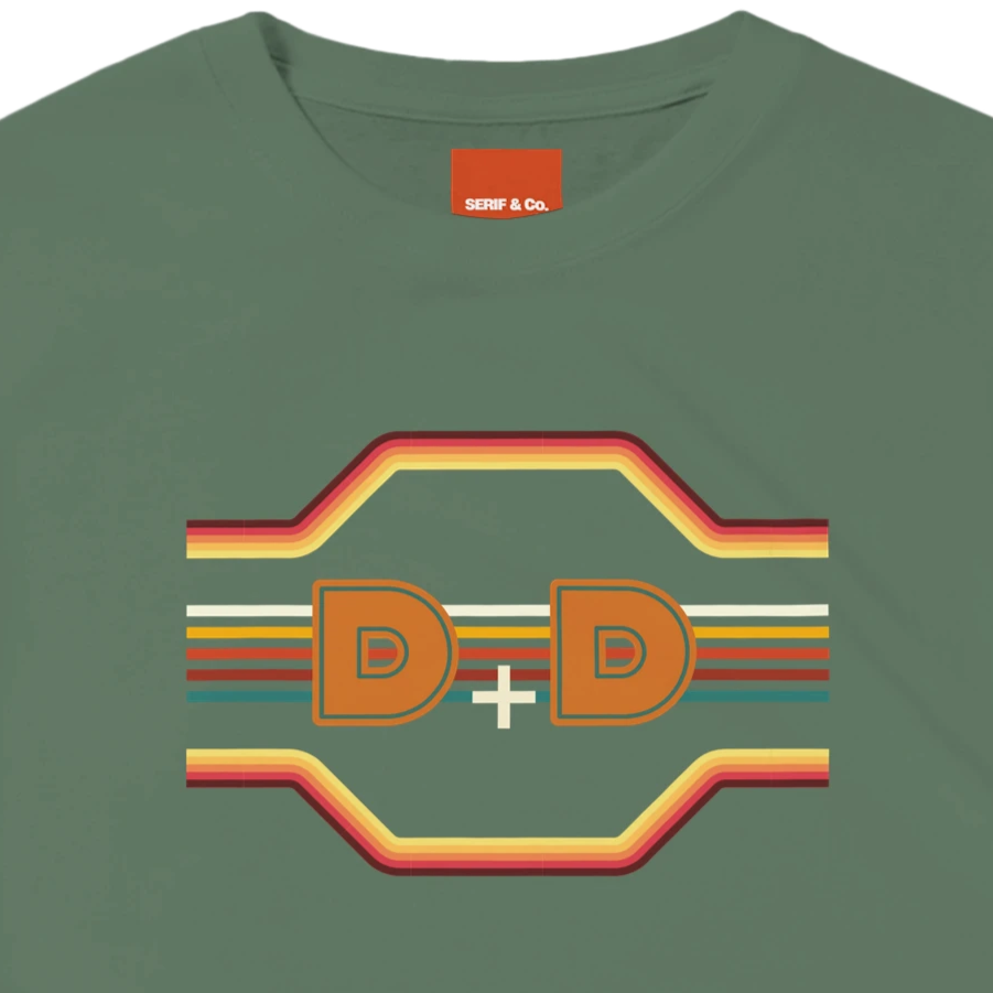 Unisex Couples Retro, vintage,  Initials hoodie, initials, personalise, personalised, sweatshirt and t-shirt in blue, red, green, grey, black, brown, white, and beige – Serif & Co personalised retro couples clothing