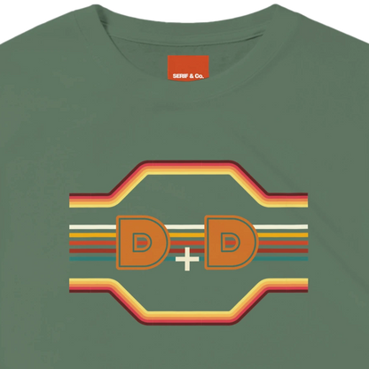 Unisex Couples Retro, vintage,  Initials hoodie, initials, personalise, personalised, sweatshirt and t-shirt in blue, red, green, grey, black, brown, white, and beige – Serif & Co personalised retro couples clothing