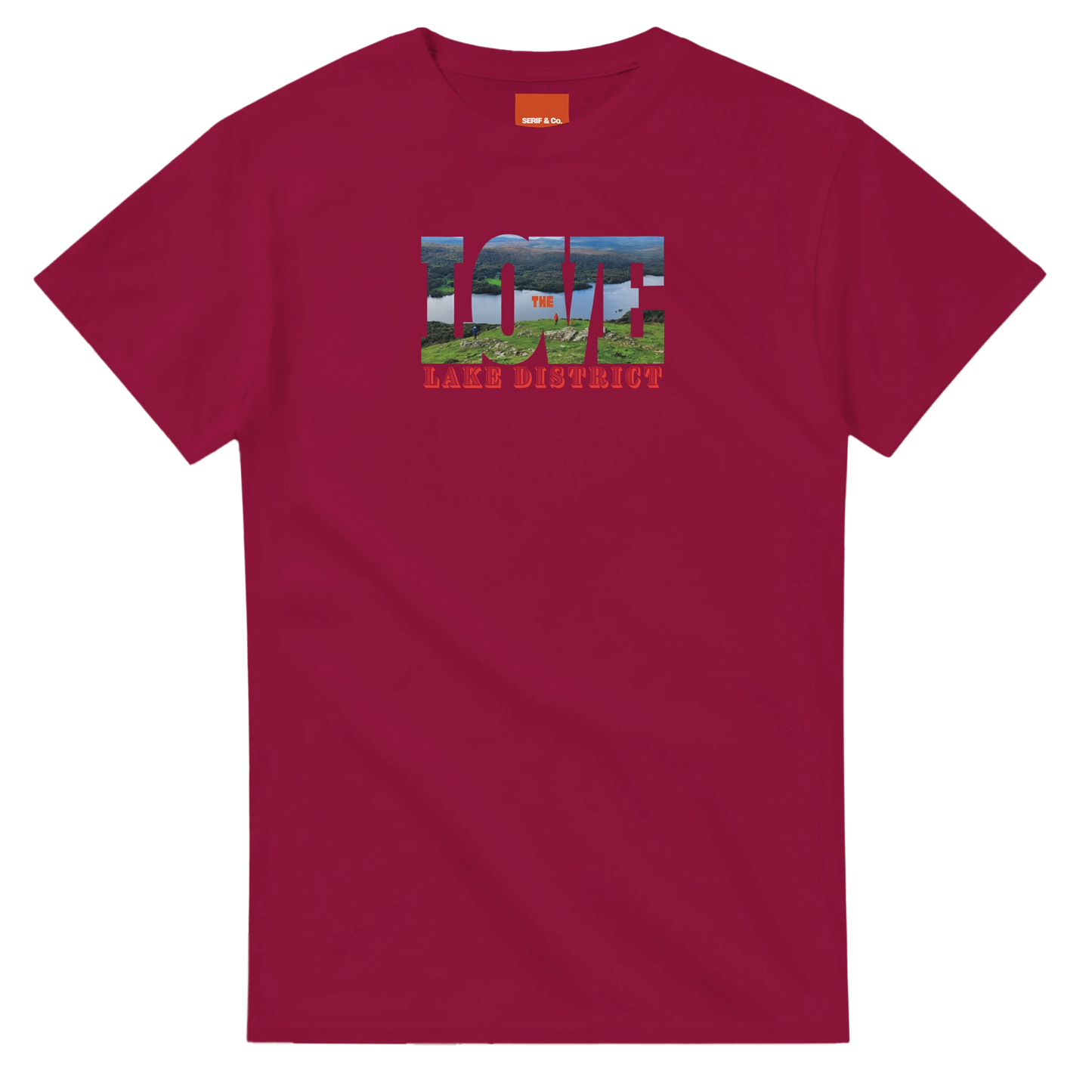 Unisex Love the Lake District hoodie, sweatshirt and t-shirt in blue, red, green, grey, black, brown, white, and beige – Serif & Co Lake District clothing