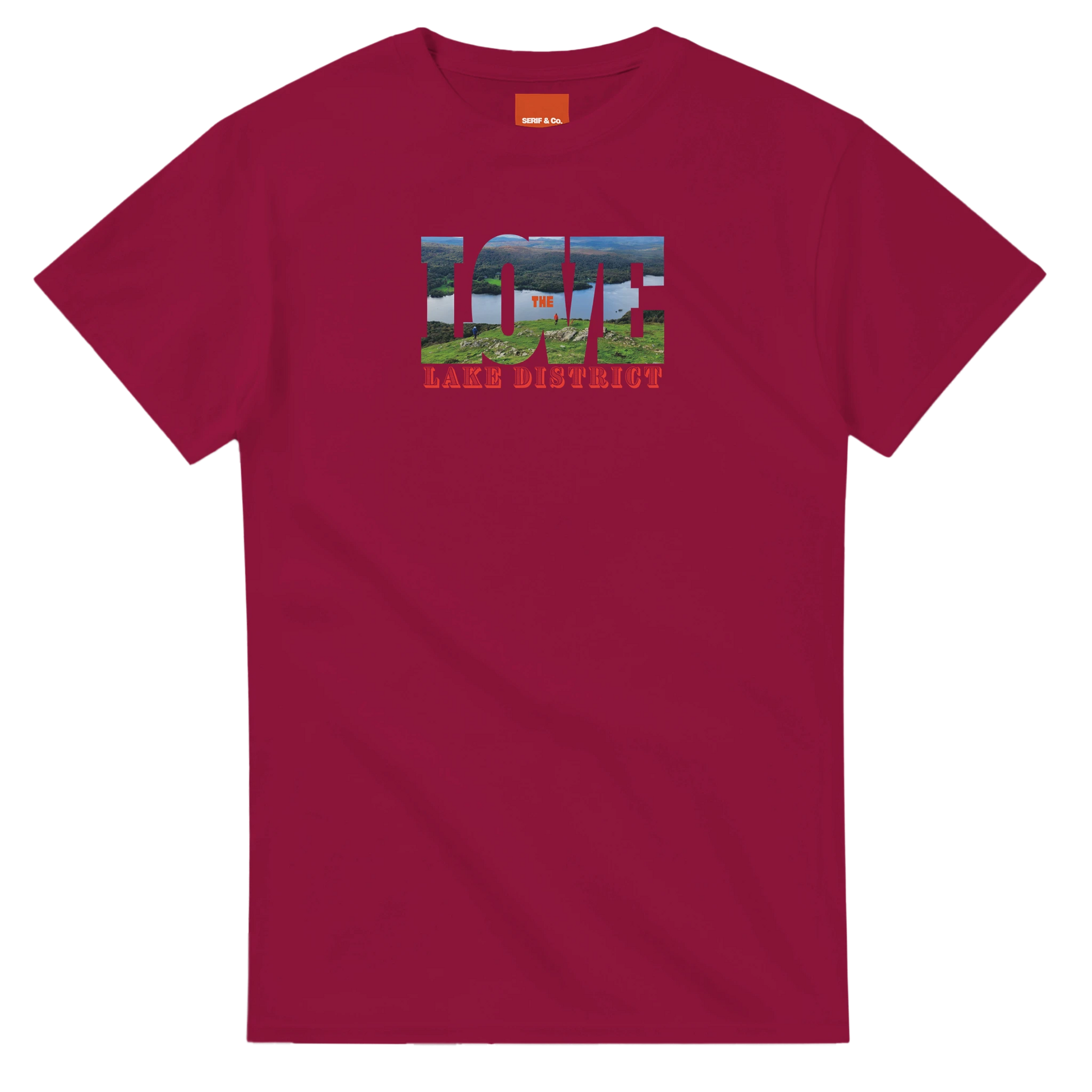 Unisex Love the Lake District hoodie, sweatshirt and t-shirt in blue, red, green, grey, black, brown, white, and beige – Serif & Co Lake District clothing