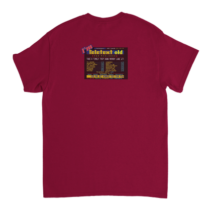 Unisex I;m Teletext Old hoodie, sweatshirt and t-shirt in blue, red, green, grey, black, brown, white, and beige – Serif & Co retro nostalgia clothing