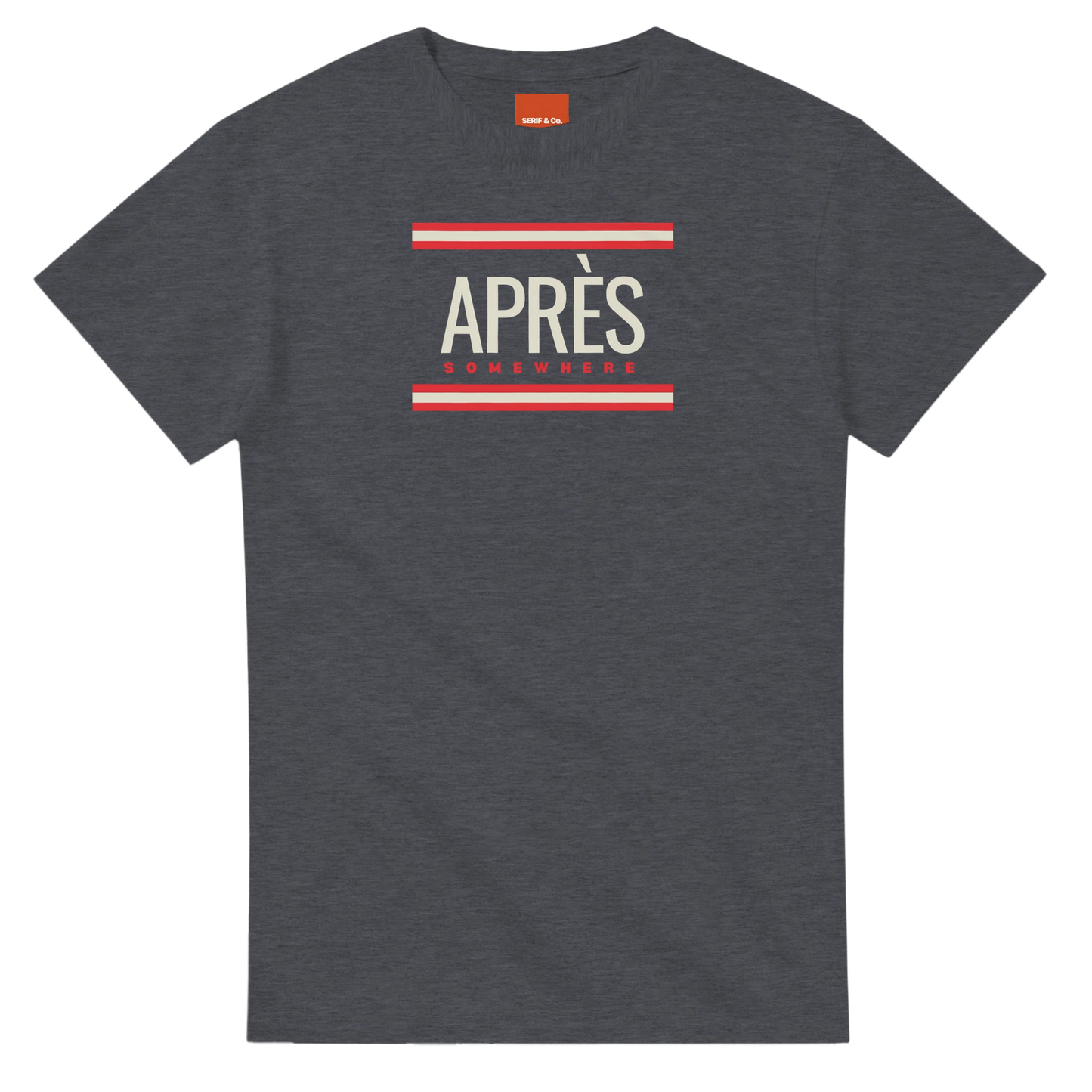 Unisex Après Somewhere hoodie, sweatshirt and t-shirt in blue, red, green, grey, black, brown, white, and beige – Serif & Co après ski clothing