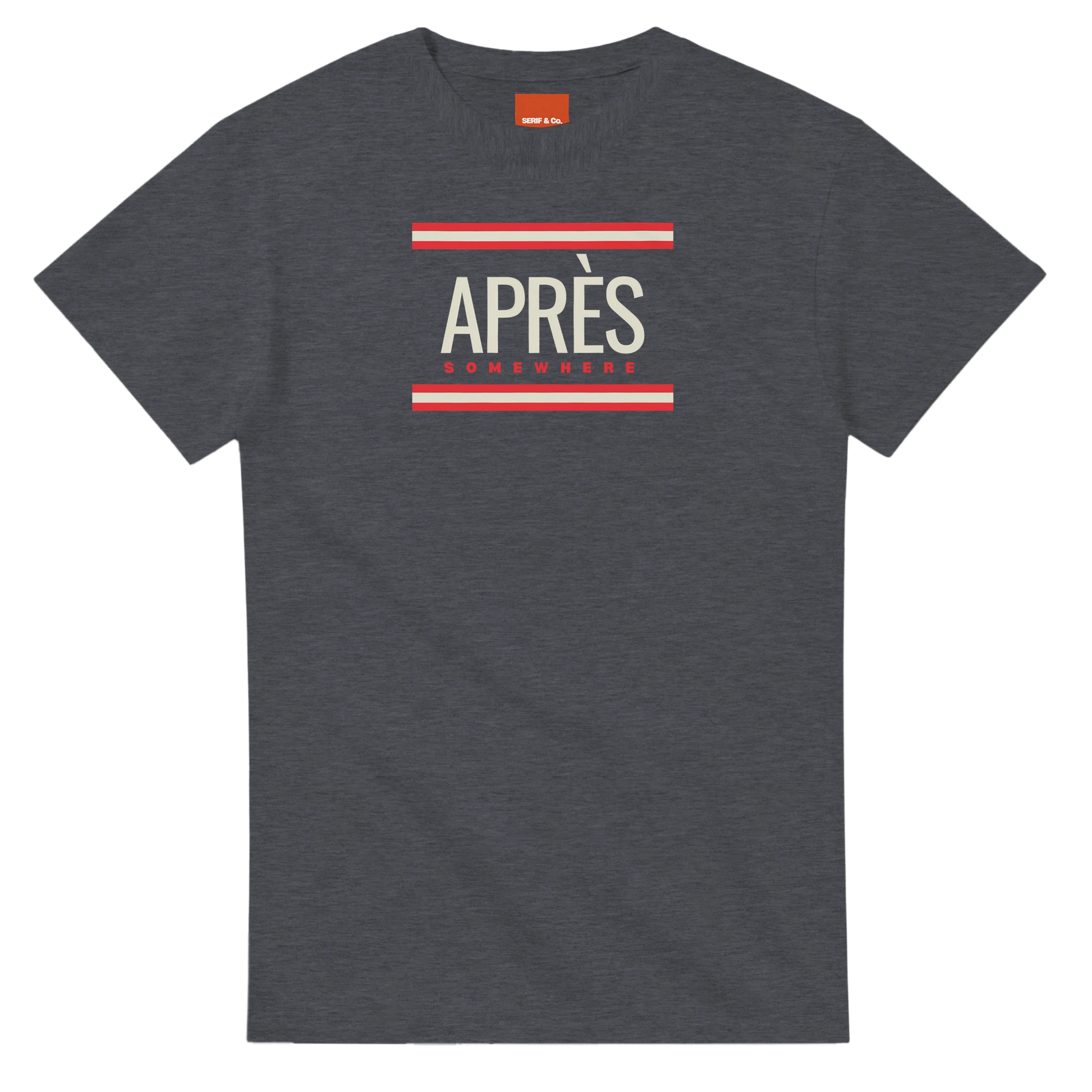 Unisex Après Somewhere hoodie, sweatshirt and t-shirt in blue, red, green, grey, black, brown, white, and beige – Serif & Co après ski clothing