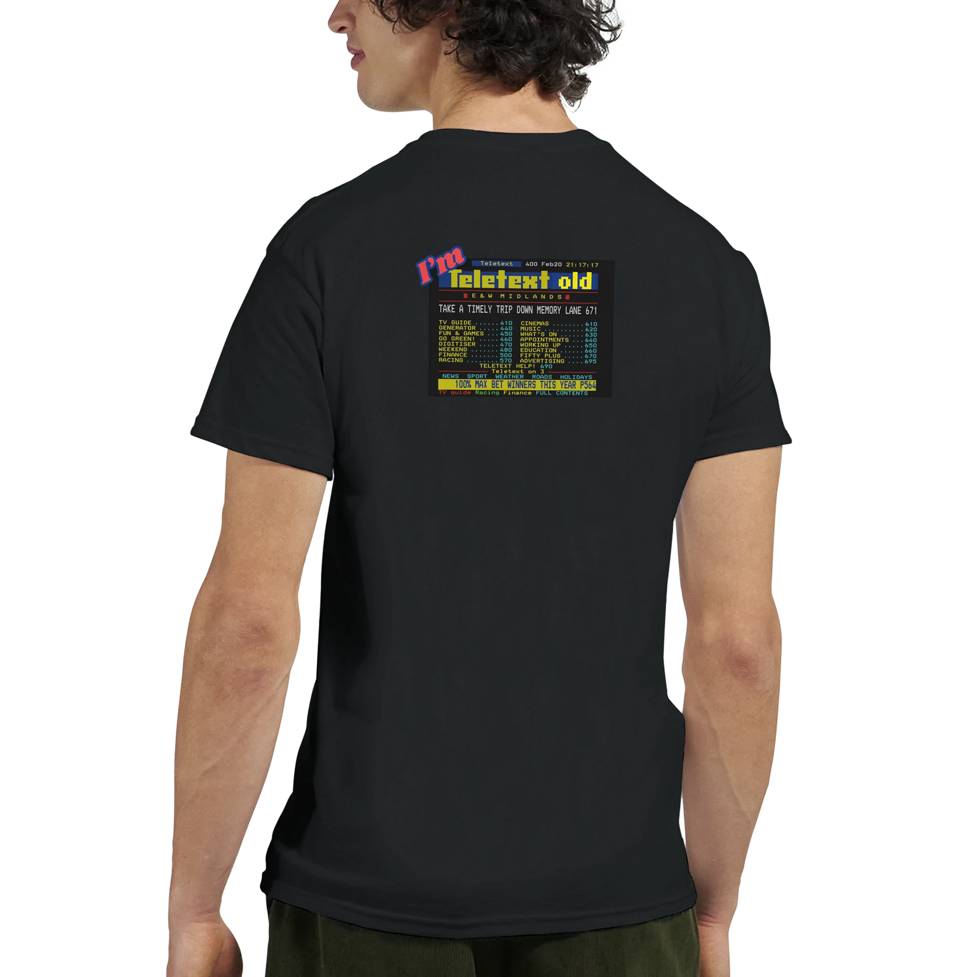 Unisex I;m Teletext Old hoodie, sweatshirt and t-shirt in blue, red, green, grey, black, brown, white, and beige – Serif & Co retro nostalgia clothing