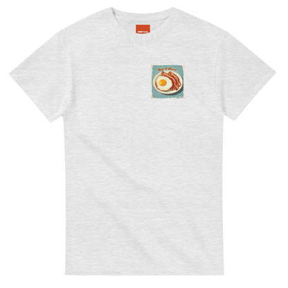 Unisex , retro, vintage,Eggs & Bacon hoodie, sweatshirt and t-shirt in blue, red, green, grey, black, brown, white, and beige – Serif & Co foodie clothing