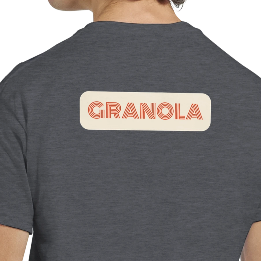 Unisex , retro, vintage,Granola hoodie, sweatshirt and t-shirt in blue, red, green, grey, black, brown, white, and beige – Serif & Co foodie slogan clothing