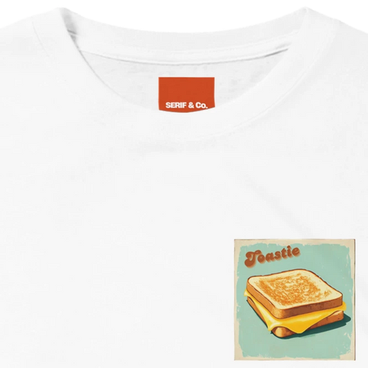 Unisex Toastie hoodie, sweatshirt and t-shirt in blue, red, green, grey, black, brown, white, and beige – Serif & Co foodie comfort clothing