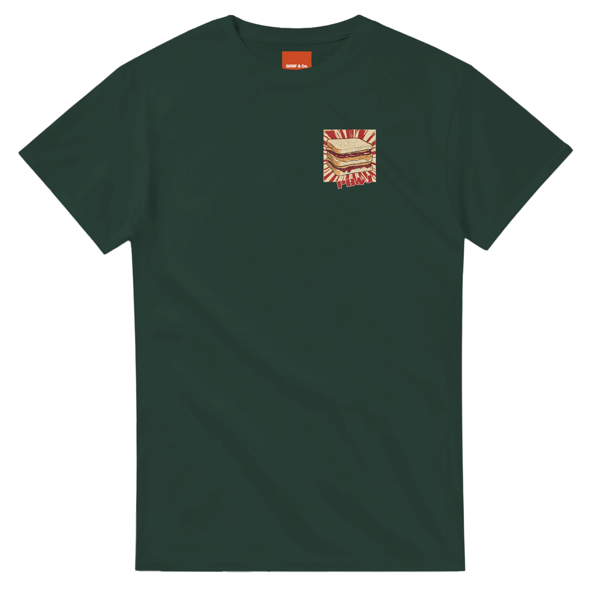 Unisex PB & J hoodie,peanut butter and jelly sweatshirt and t-shirt in blue, red, green, grey, black, brown, white, and beige – Serif & Co foodie retro clothing