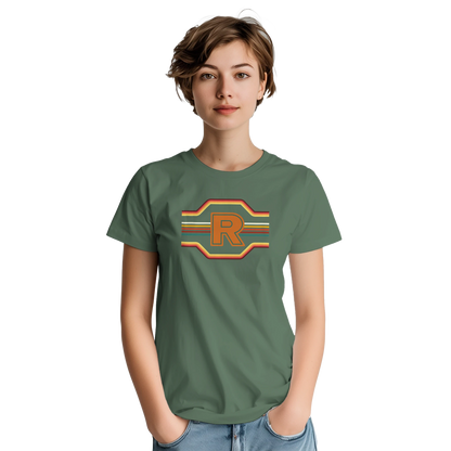 Unisex Retro Monogram hoodie, sweatshirt and t-shirt in blue, red, green, grey, black, brown, white, and beige – Serif & Co personalised retro clothing, 70's Inspired