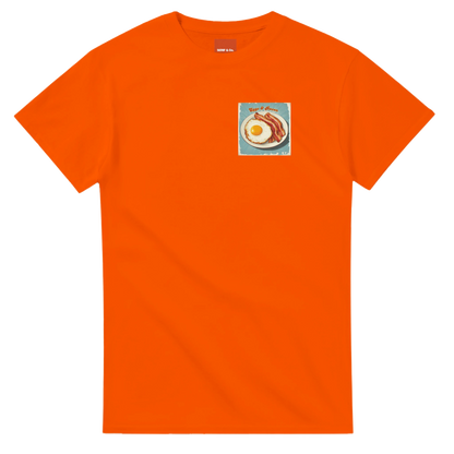 Unisex , retro, vintage,Eggs & Bacon hoodie, sweatshirt and t-shirt in blue, red, green, grey, black, brown, white, and beige – Serif & Co foodie clothing